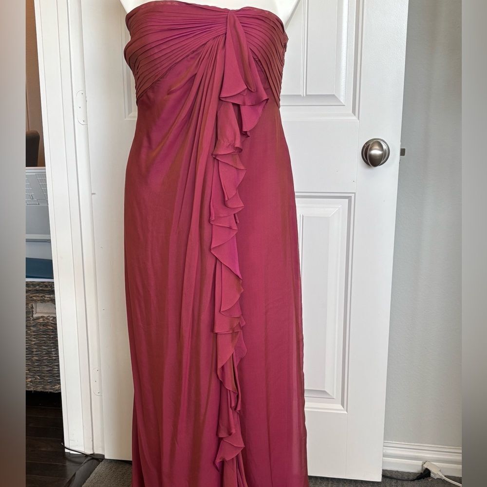 Tadashi Shoji Rose Maxi Dress with Ruffle Detail